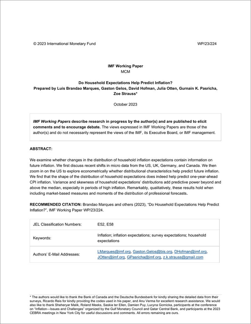 《IMF-家庭预期有助于预测通货膨胀吗？（英）-2023.10-32页》 - 第3页预览图