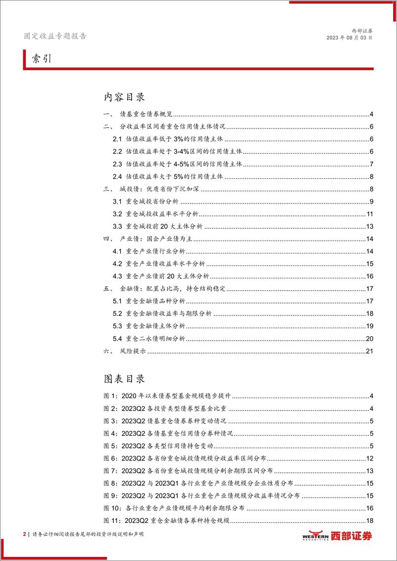 《债基季报分析：2023Q2债基重仓全图谱-20230803-西部证券-22页》 - 第3页预览图