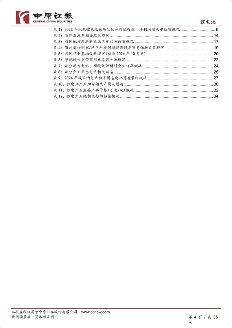 《锂电池行业年度投资策略：业绩持续改善，关注四条主线-241204-中原证券-35页》 - 第4页预览图