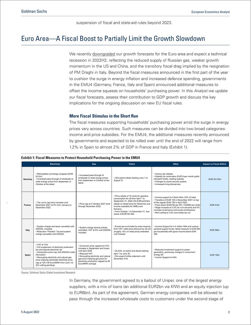 《European Economics Analys Euro Area—A Fiscal Boost to Partially Limit the Growth Slowdown(1)》 - 第3页预览图