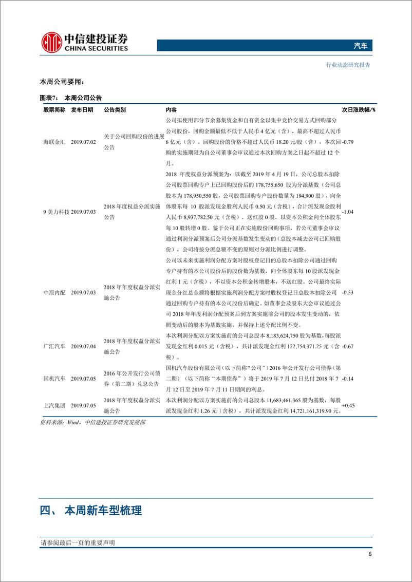 《汽车行业：6月全月零售销量回暖，新能源汽车大会坚定电动化长期逻辑-20190710-中信建投-13页》 - 第8页预览图