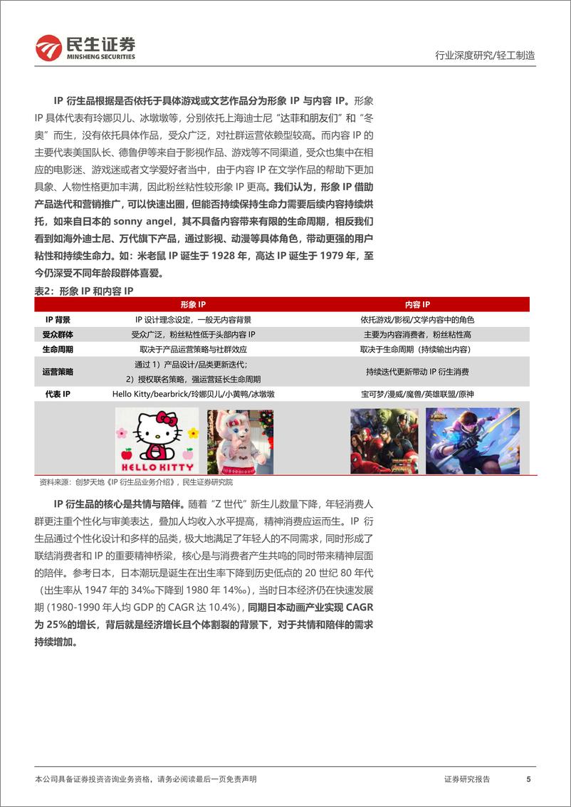 《潮玩行业深度报告：以日为鉴，探究顺逆周期下的潮玩起伏-20221207-民生证券-42页》 - 第6页预览图