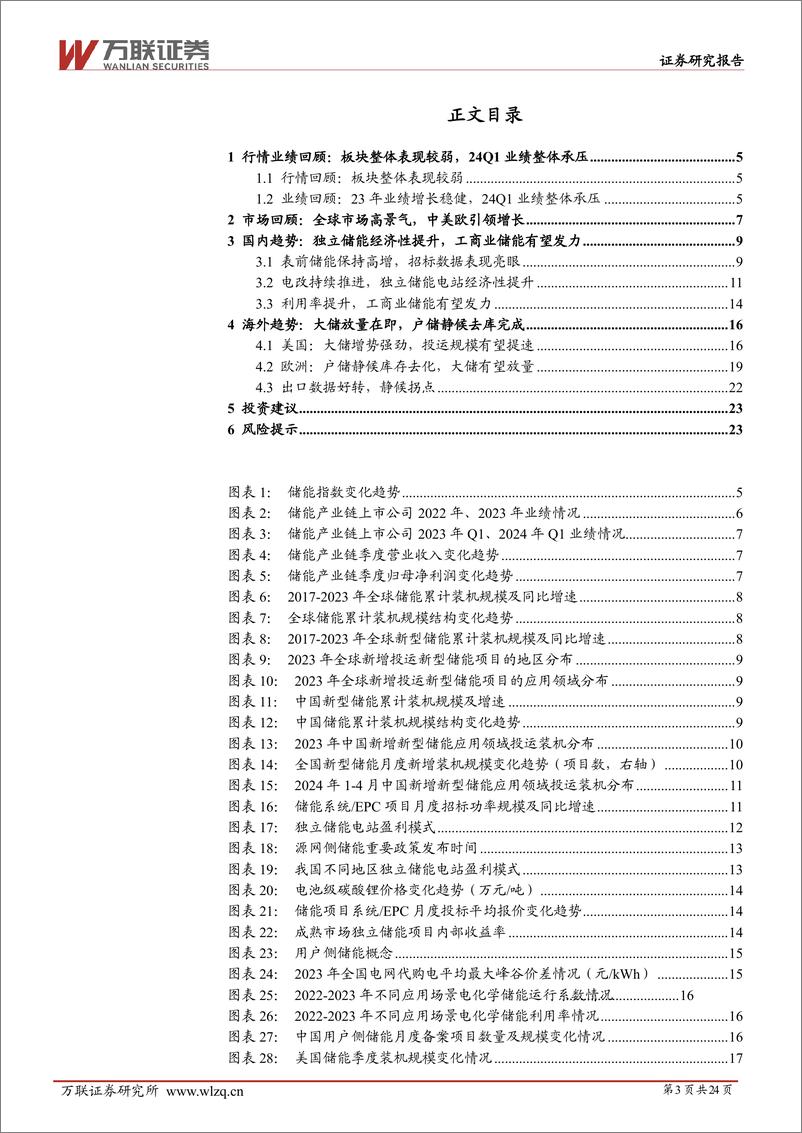 《2024年中期储能行业投资策略报告：大储稳步前行，户储回暖初现-万联证券》 - 第3页预览图