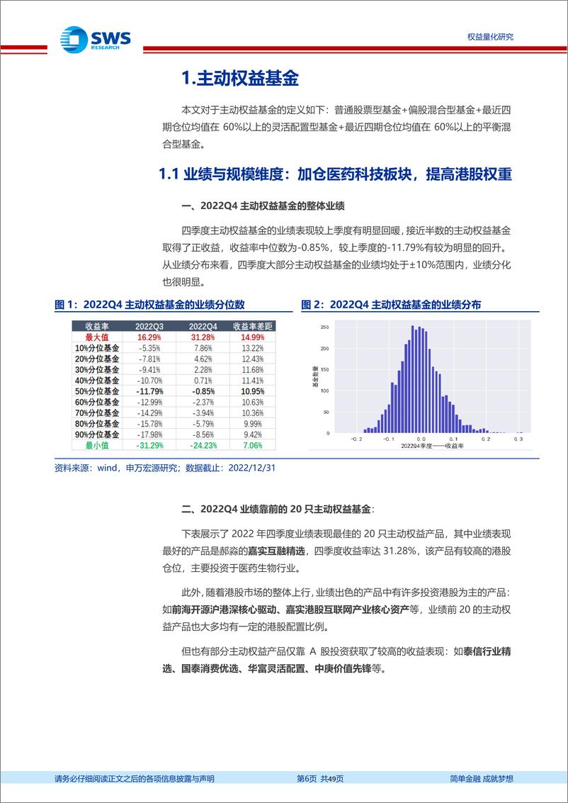 《2022Q4基金季报分析：主动权益、量化、FOF、固收+以及纯债基金-20230201-申万宏源-49页》 - 第7页预览图