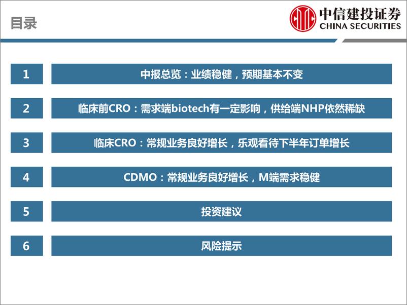 《医药行业海外CXO：23H1业绩分化，常规业务、M端需求良好-20230911-中信建投-63页》 - 第5页预览图