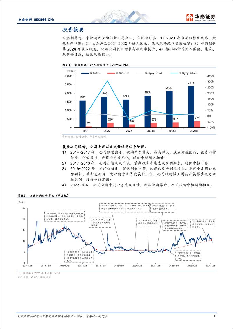 《方盛制药(603998)快速成长中的创新中药企业-250109-华泰证券-34页》 - 第6页预览图