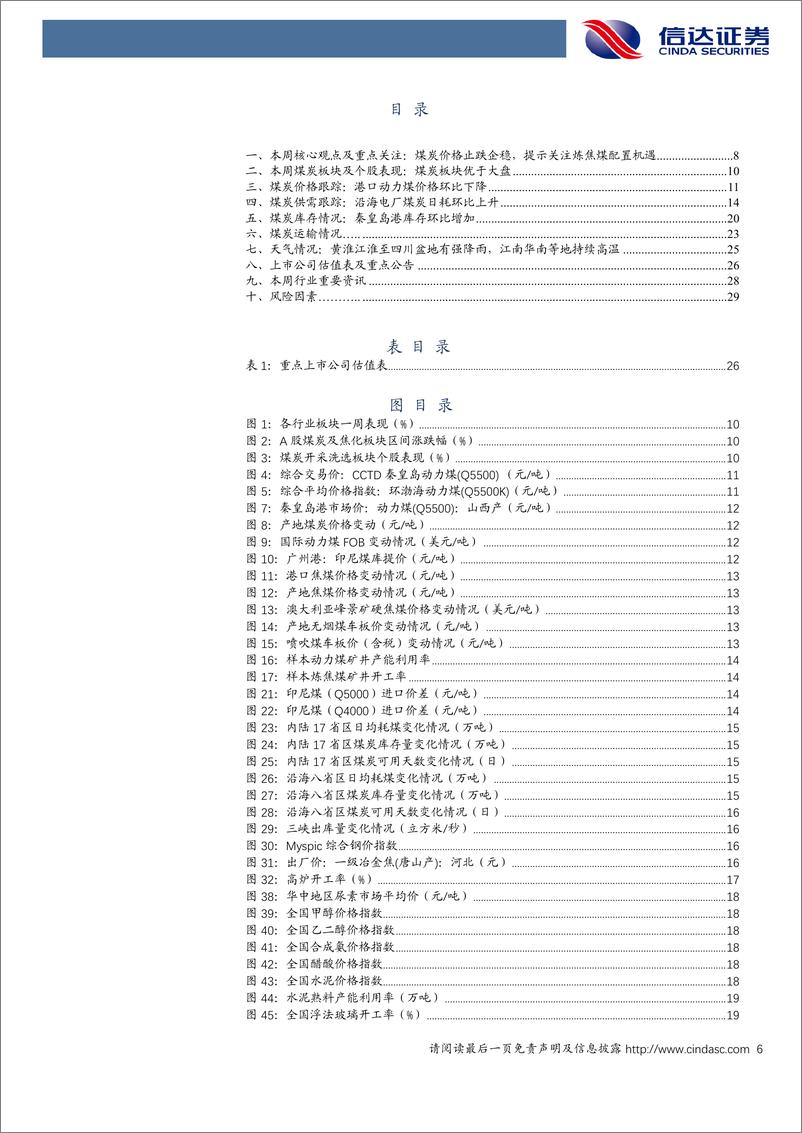 《煤炭开采行业：煤炭价格止跌企稳，提示关注炼焦煤配置机遇-240706-信达证券-31页》 - 第6页预览图