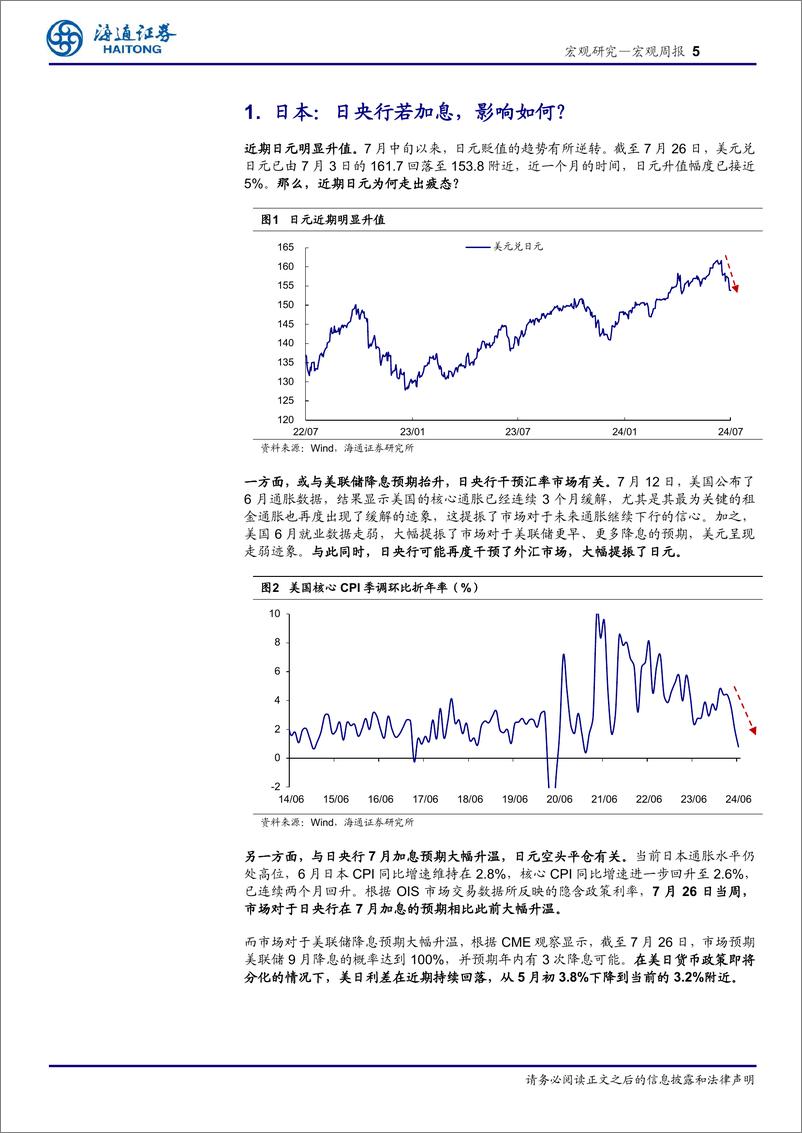 《海外经济政策跟踪：日元为何快速升值？若加息有何影响？-240728-海通证券-14页》 - 第5页预览图