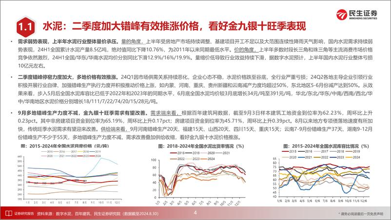 《民生证券-2024上半年建材行业总结_民爆_药玻_石膏板表现突出》 - 第5页预览图