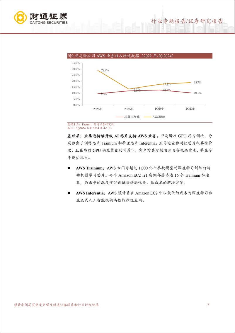 《计算机行业专题报告：AI驱动AWS增长，Kuiper项目持续推进-240804-财通证券-13页》 - 第7页预览图