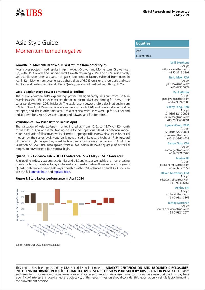 《UBS Equities-Asia Style Guide _Momentum turned negative_ Stephens-107976446》 - 第1页预览图