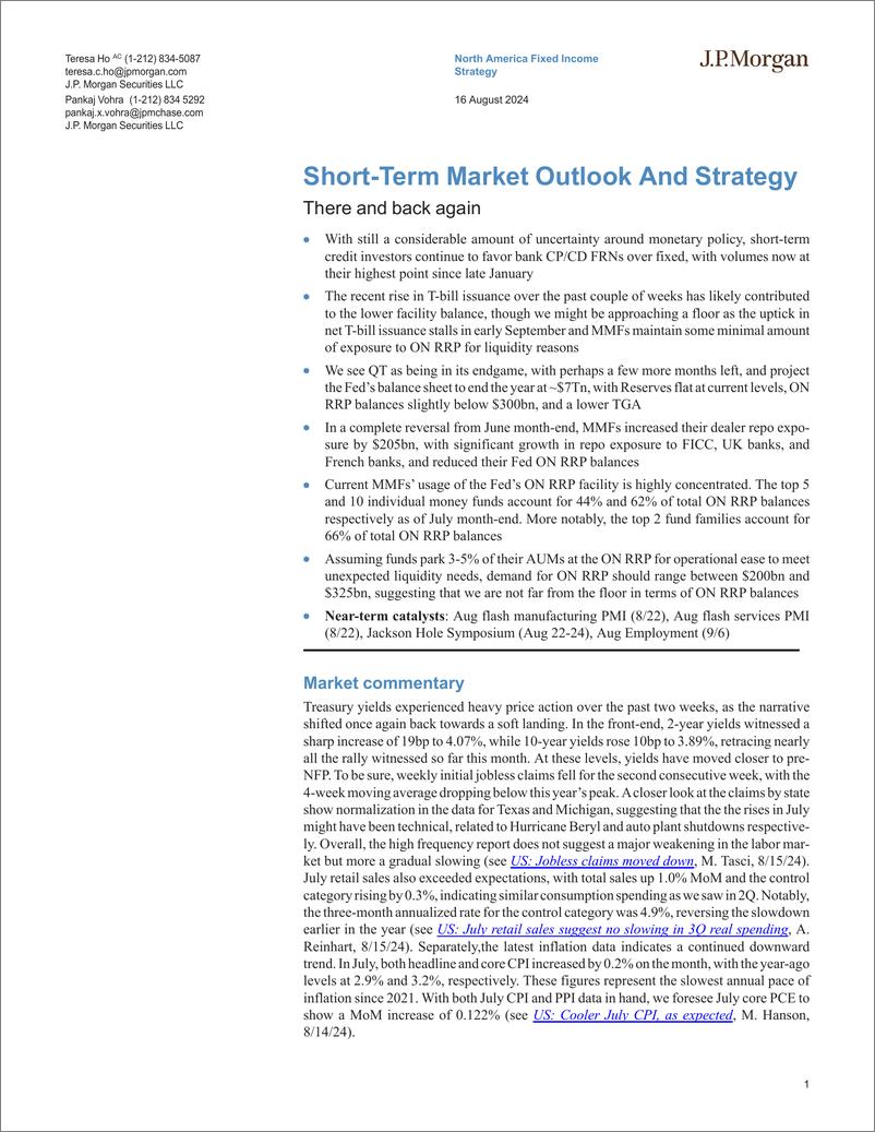 《JPMorgan Econ  FI-Short-Term Market Outlook And Strategy There and back again-109894299》 - 第1页预览图