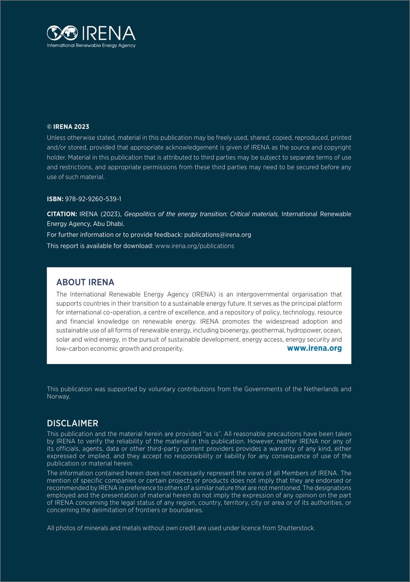 《IRENA-能源转型的地缘政治：关键材料（英）-2023.7-150页》 - 第3页预览图