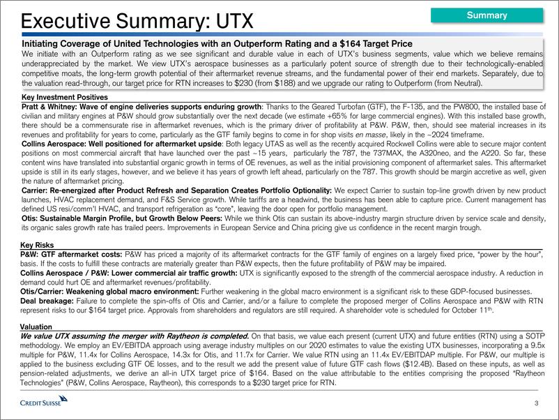 《瑞信-美股-航空航天与国防行业-美国联合技术公司（UTX）与雷神（RTN）公司策略研究-2019.10.3-132页》 - 第4页预览图