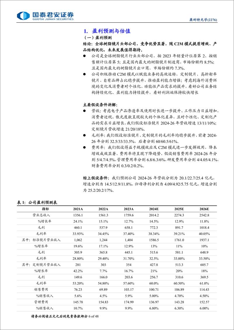 《国泰君安-康耐特光学-2276.HK-康耐特光学首次覆盖报告：乘风破浪，打造镜片出海龙头》 - 第6页预览图