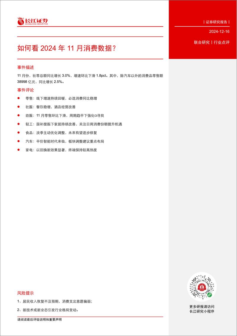 《社零行业：如何看2024年11月消费数据？-241216-长江证券-13页》 - 第3页预览图