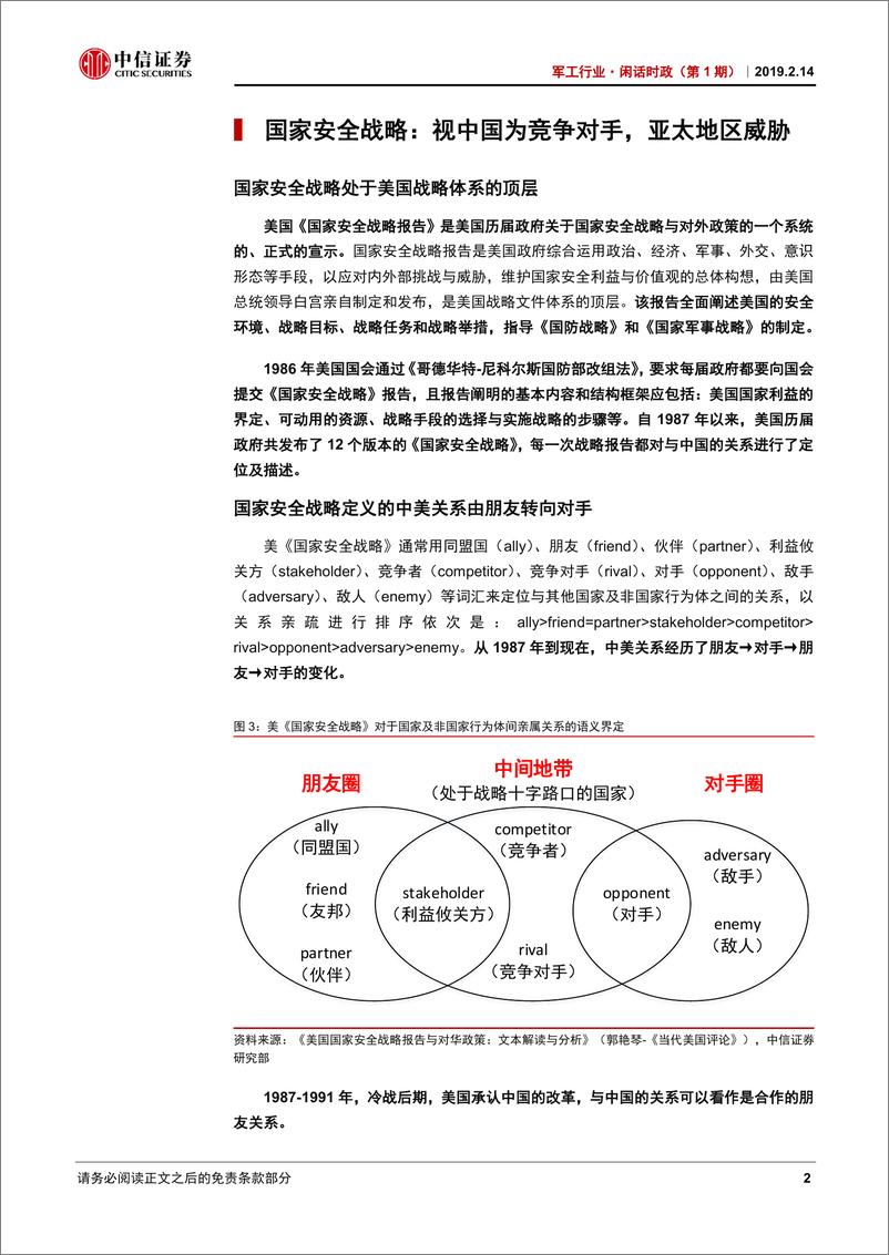 《军工行业·闲话时政（第1期）：美国的国家安全战略体系-20190214-中信证券-19页》 - 第6页预览图