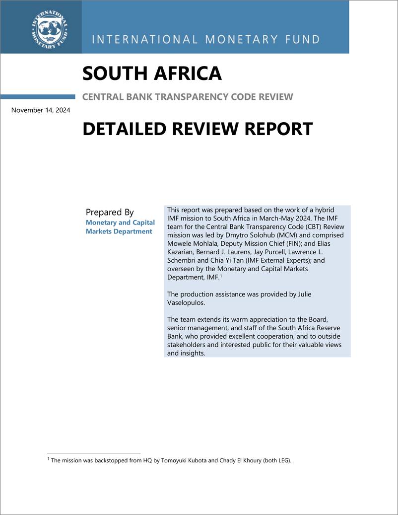 《IMF-南非：中央银行透明度准则审查（英）-2024.11-121页》 - 第2页预览图