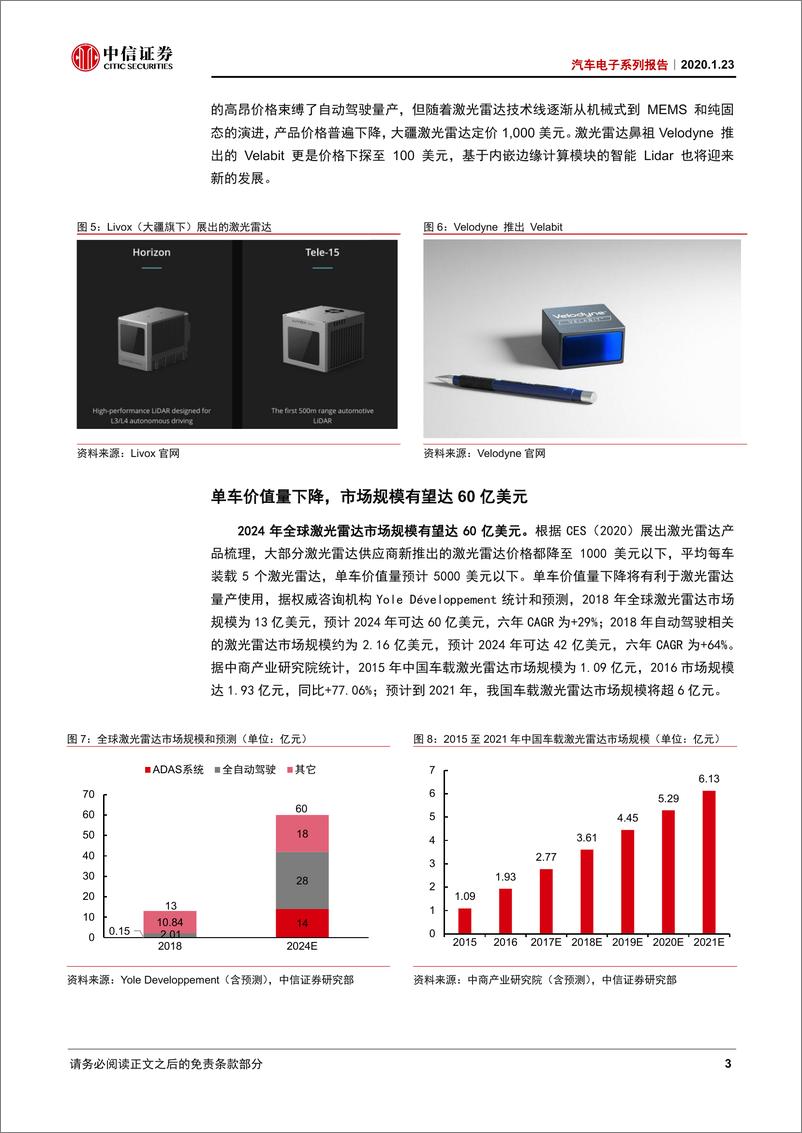 《汽车电子行业系列报告：激光雷达，高等级智能驾驶核心硬件-20200123-中信证券-10页》 - 第5页预览图