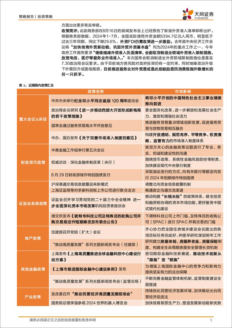 《政策与大类资产配置周观察：耐心等待政策共振-240827-天风证券-21页》 - 第5页预览图