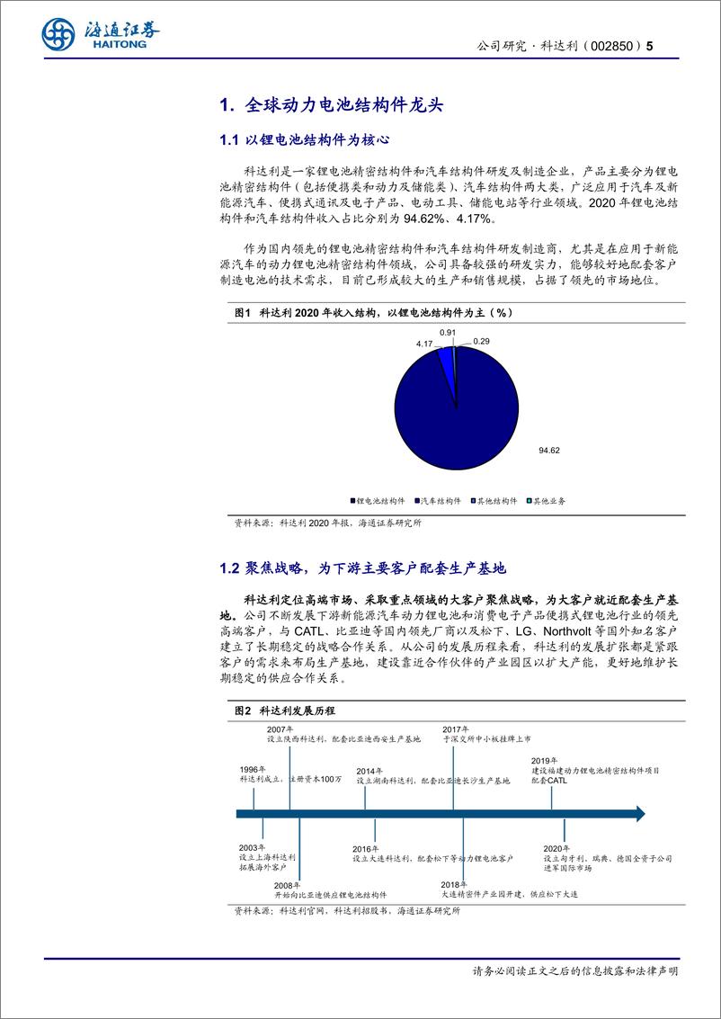 《2021年  【22页】科达利公司研究报告：全球动力电池结构件龙头》 - 第5页预览图