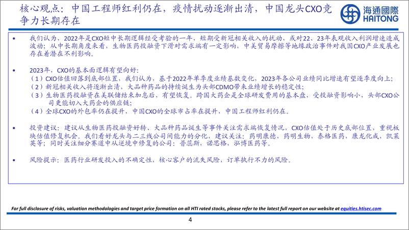 《CXO行业2022年年报复盘：下行周期中的成长逻辑仍在，看好23年行业内外的多重因素改善-20230607-海通国际-60页》 - 第5页预览图