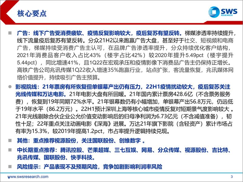 《A股传媒行业21年报&22Q1深度总结：筑底阶段，关注政策和疫情拐点-20220504-申万宏源-41页》 - 第4页预览图