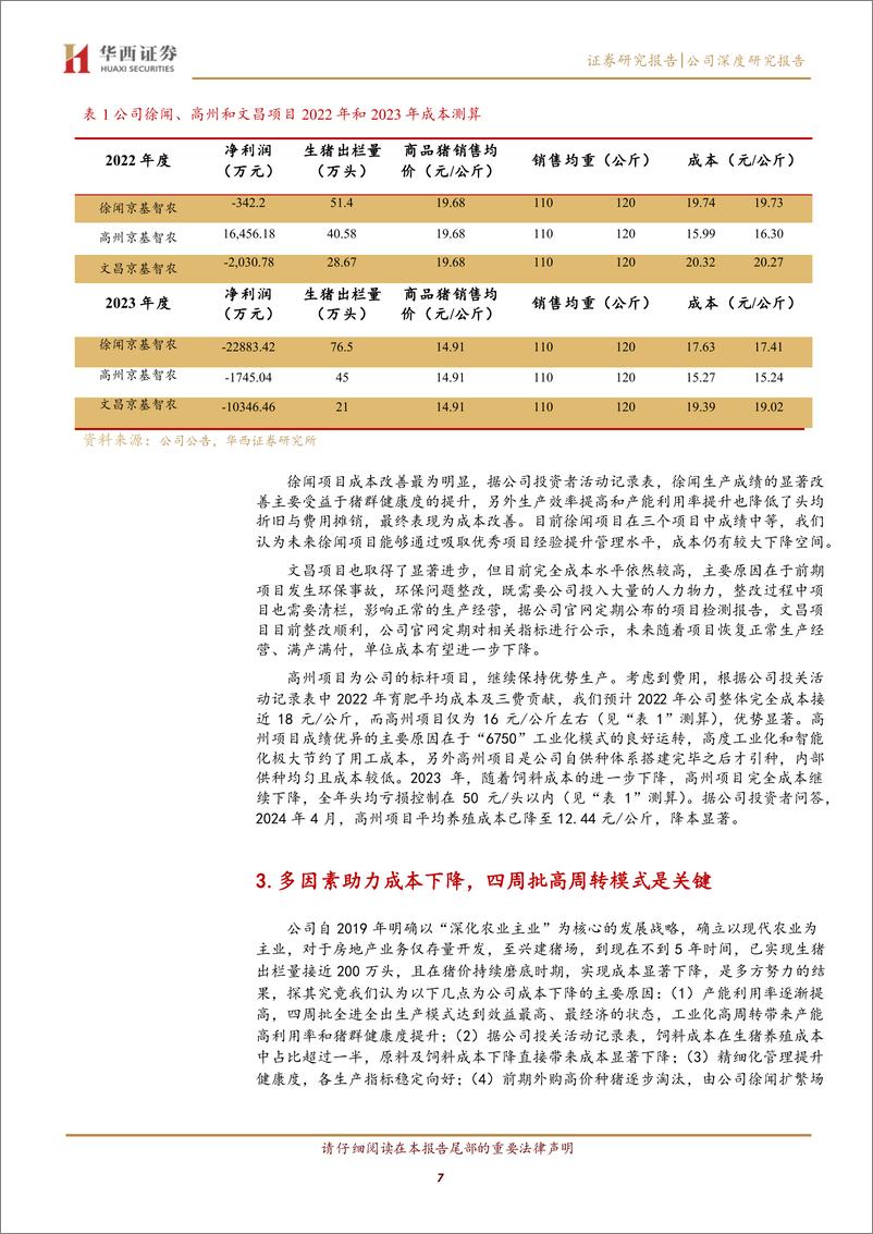 《京基智农(000048)成本显著下降，四周批尽显工业化高周转-240606-华西证券-21页》 - 第7页预览图