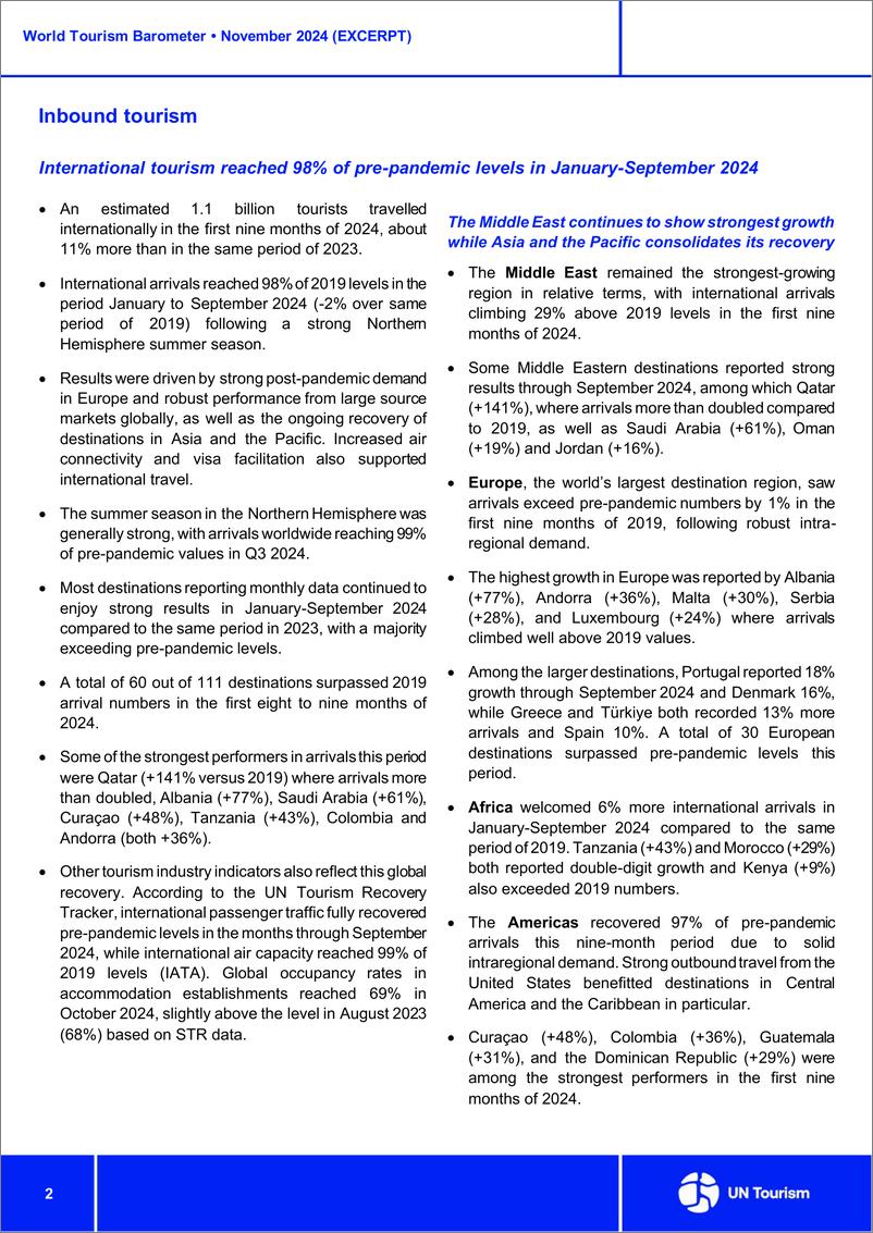 《2024年11月世界旅游业晴雨表》 - 第4页预览图
