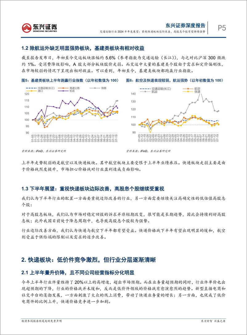 《交通运输行业2024半年度展望：重视快递板块边际改善，高股息个股有望持续强势-240730-东兴证券-18页》 - 第5页预览图