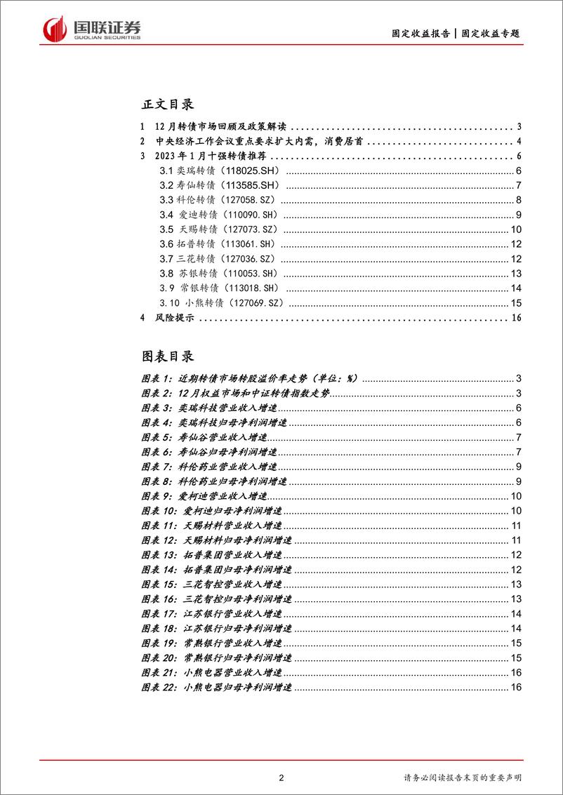 《2023年1月十强转债推荐：紧跟中央经济工作会议精神-20221229-国联证券-17页》 - 第3页预览图