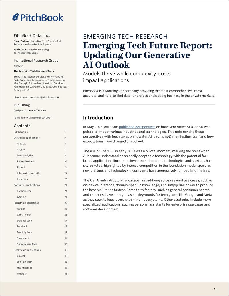 《新兴技术未来报告_更新我们的人工智能展望_英_2024-PitchBook》 - 第1页预览图