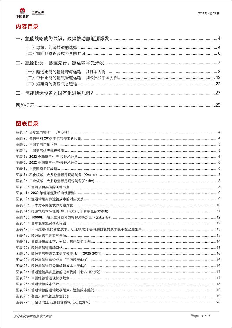 《电气设备行业：氢能爆发，基建先行，储运设备国产化进程几何？-240422-五矿证券-31页》 - 第2页预览图