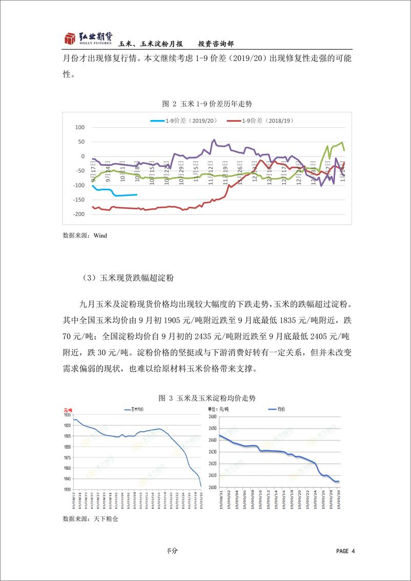 《玉米、玉米淀粉月报：玉米价格崩落，停拍后曙光初现-20191009-弘业期货-11页》 - 第5页预览图