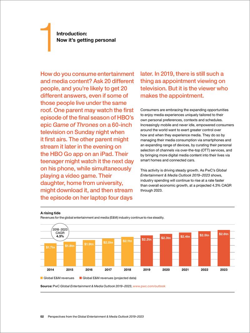 《普华永道-2019-2023年娱乐及媒体行业展望（英文）-2019.6-27页》 - 第4页预览图