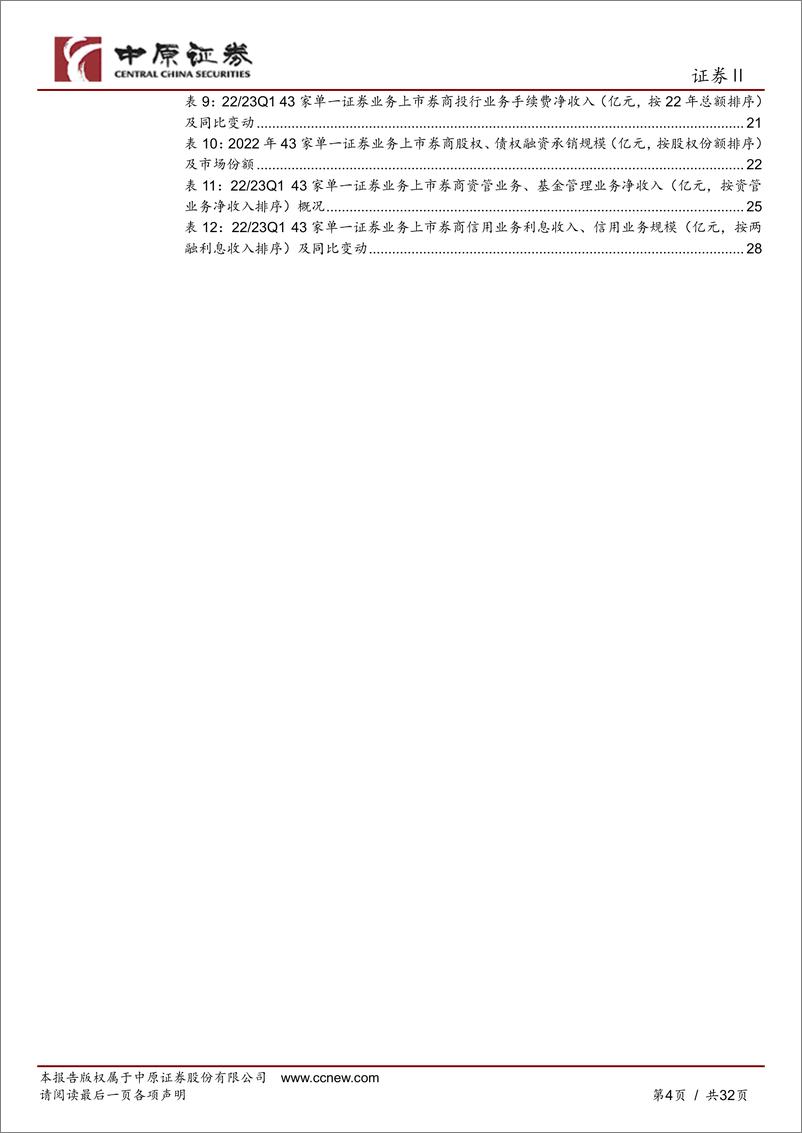 《证券行业上市券商22年年报及23年一季报综述：投资收益显著改善带动业绩高增，其他业务尚待回暖-20230605-中原证券-32页》 - 第5页预览图