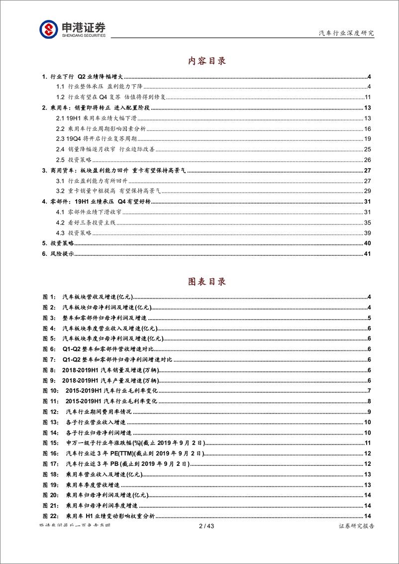 《汽车行业2019年中报总结报告：行业复苏在即，建议增配汽车板块-20190909-申港证券-43页》 - 第3页预览图