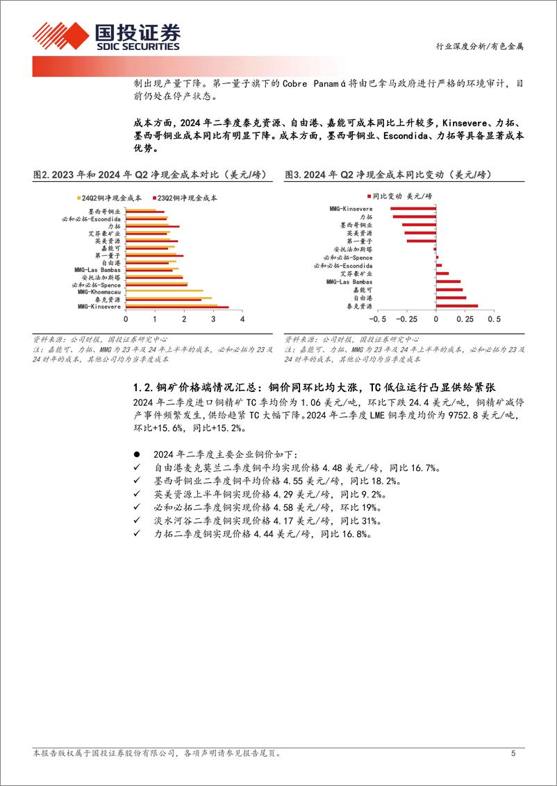 《有色金属行业资源为王：全球铜矿24年二季报更新-241003-国投证券-21页》 - 第5页预览图