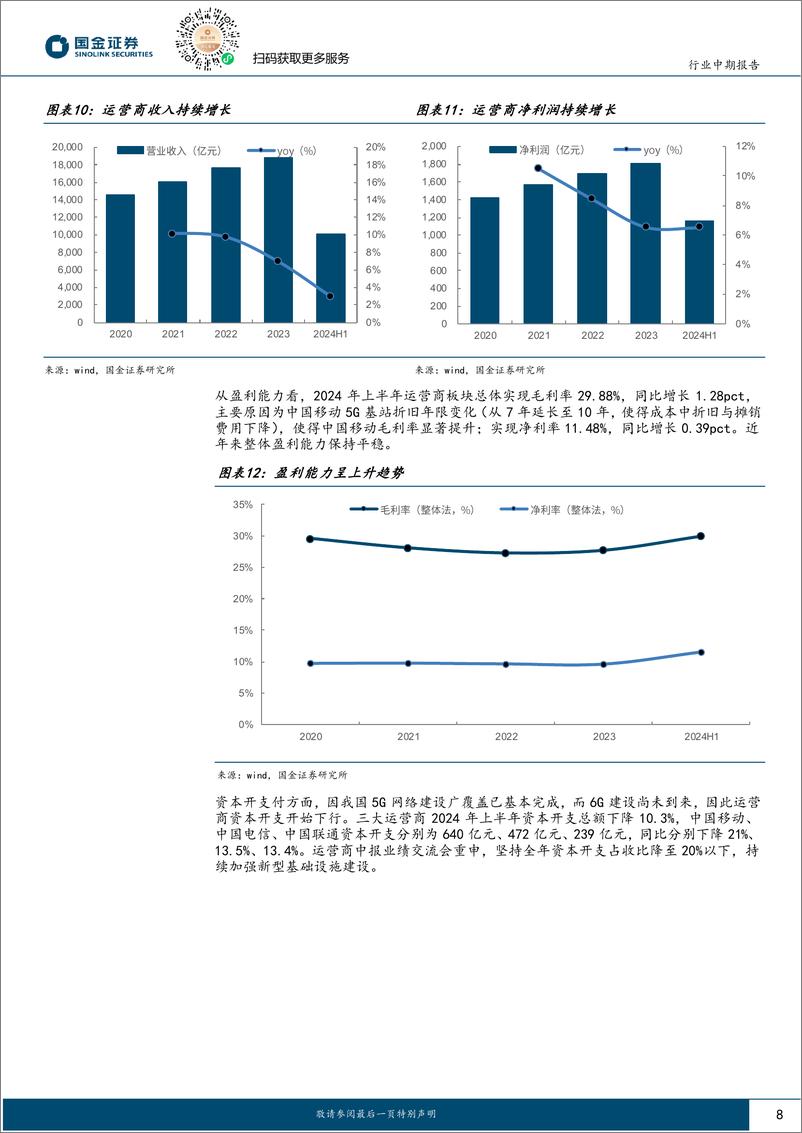 《通信行业中报总结：重视高分红板块与AI带来的发展机遇-240831-国金证券-23页》 - 第8页预览图