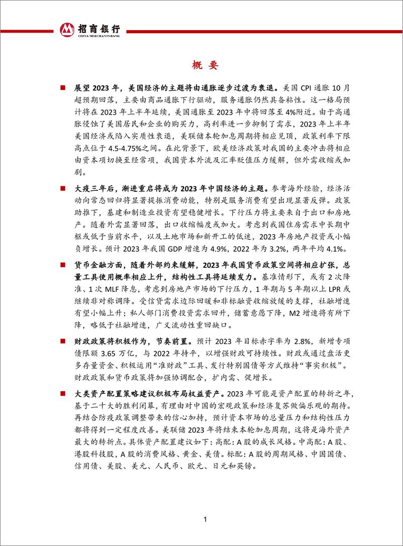 《2023年宏观经济与资本市场展望：东风吹暖-招商银行-2022.12.5-70页》 - 第3页预览图