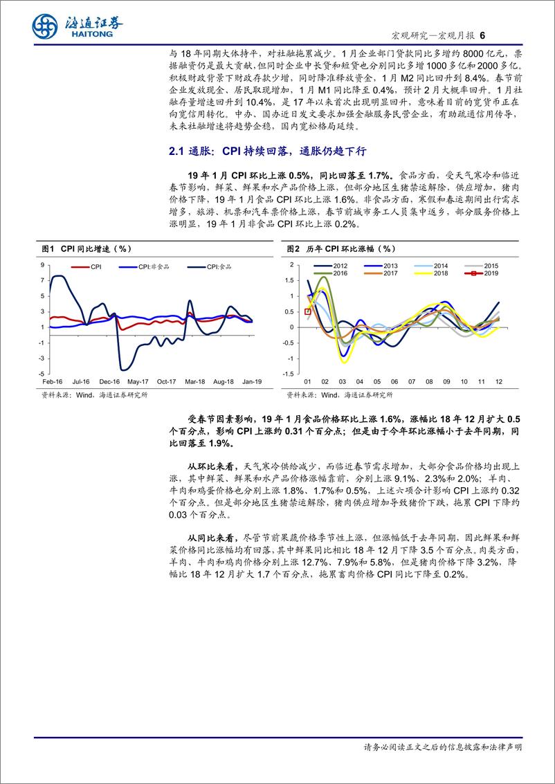 《宏观月报：通胀仍趋下行，社融增速回升-20190217-海通证券-19页》 - 第7页预览图