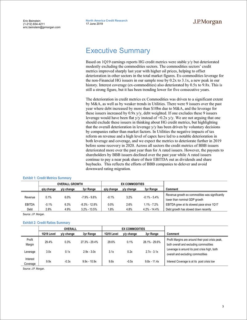 《J.P. 摩根-美股-信贷市场-2019年Q1高级信贷基本面：对信贷比率趋势的逐部门审查-2019.6.17-65页》 - 第4页预览图