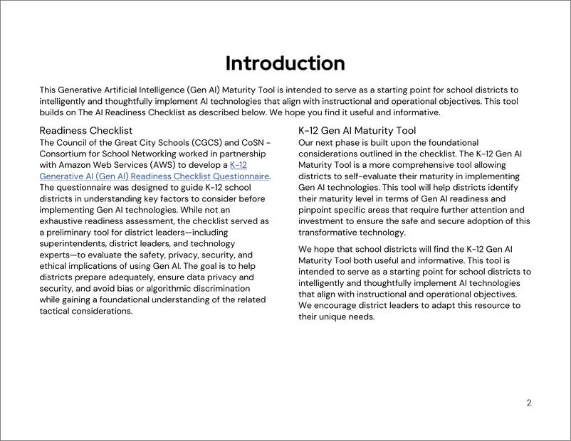 《K-12生成式人工智能成熟度工具（英）-CoSN-2024.11-83页》 - 第2页预览图