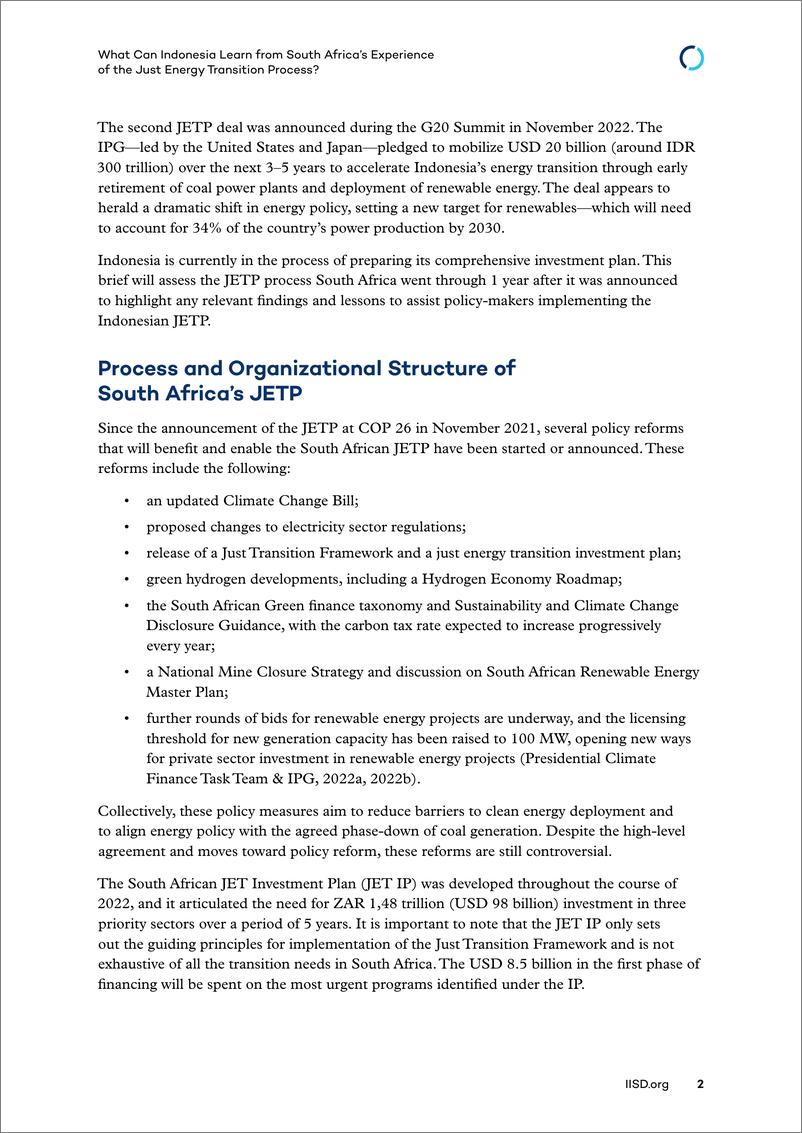 《国际可持续发展研究所-印尼能从南非的公正能源转型进程中学到什么？（英）-2023.7-18页》 - 第3页预览图