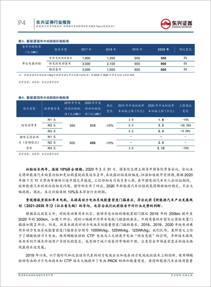 《2020年新能源汽车行业补贴政策解读：新能源汽车系列报告9，补贴新政会否减弱特斯拉“鲶鱼效应”？-20200426-东兴证券-11页》 - 第5页预览图