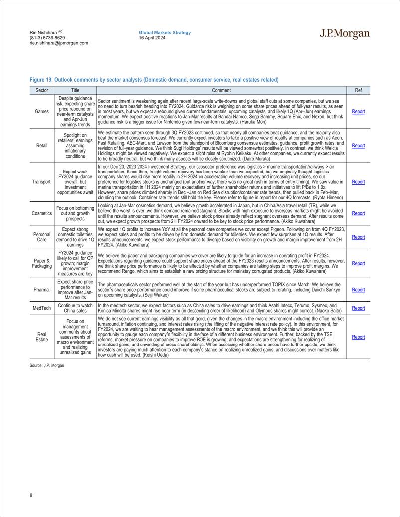 《JPMorgan-Japan Equity Strategy January-March earnings outlook Expect...-107639875》 - 第8页预览图