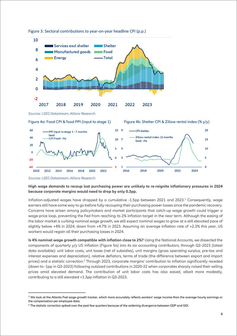 《Allianz安联：2024受红海危机影响，美国今年通货膨胀回到目标水平？台湾的关键选举，年末市场反弹后的生活（英文版）》 - 第4页预览图