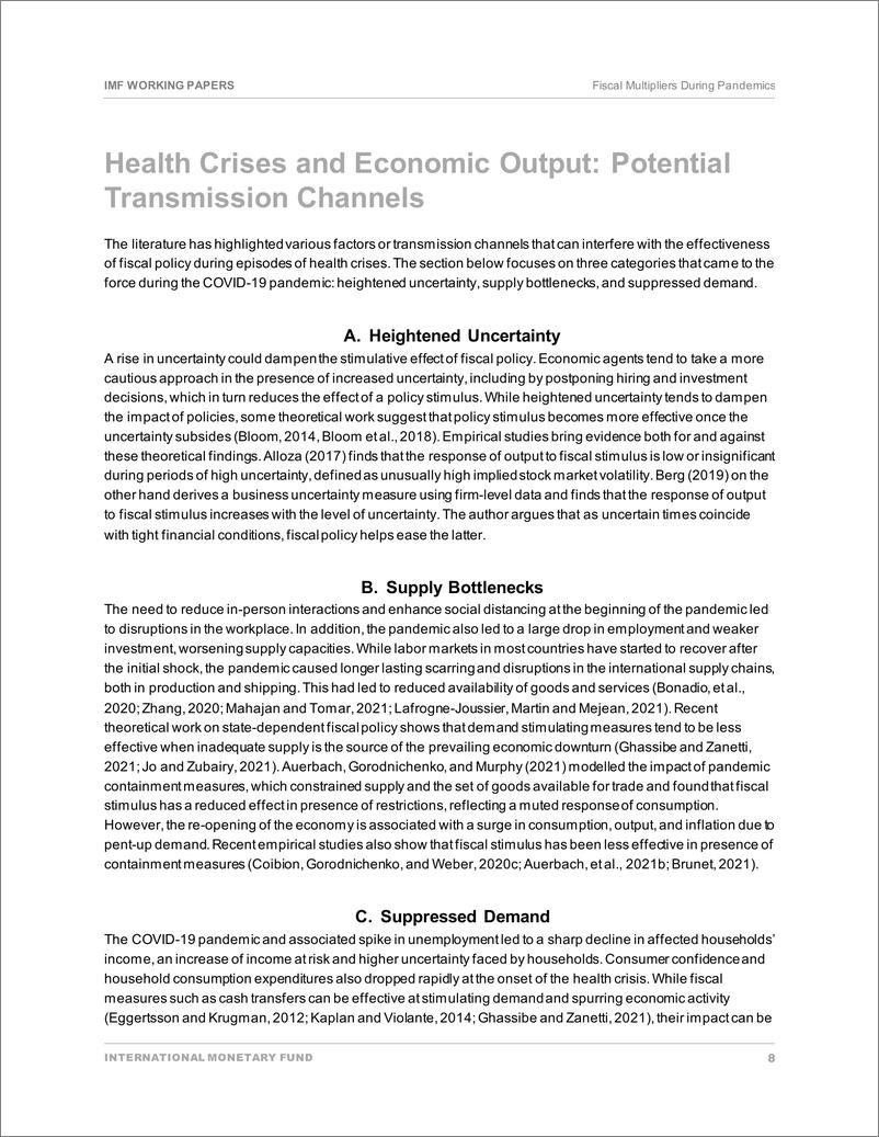 《IMF-流行病期间的财政乘数（英）-2022.7-31页》 - 第8页预览图