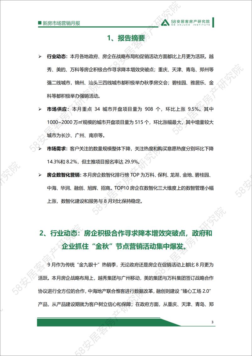 《58安居客房产研究院-2022年9月新房市场营销月报-15页》 - 第4页预览图