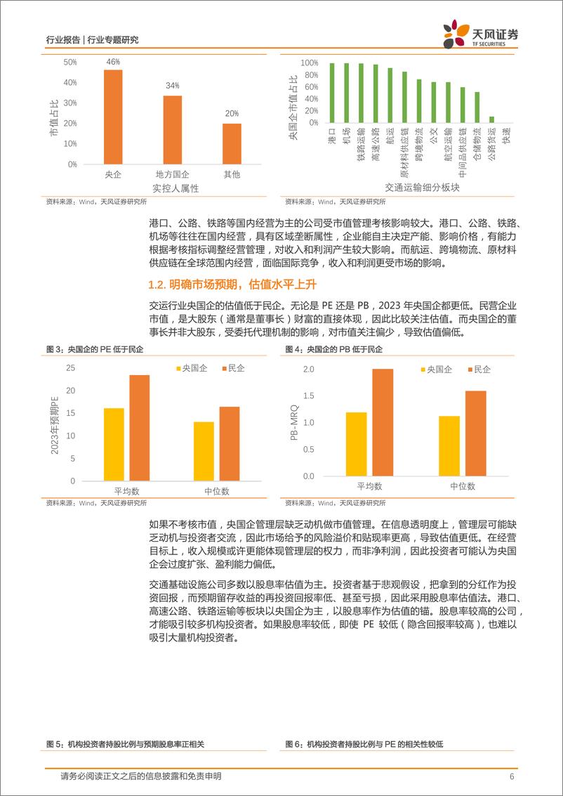 《交通运输行业专题研究：央国企市值考核，交运投资机会-20240227-天风证券-24页》 - 第6页预览图